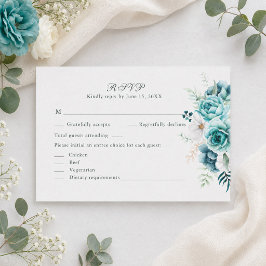 Tarjeta de Respuesta para Boda Botánica de Flor Si