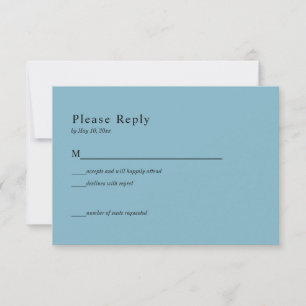 Tarjeta de Respuesta para Boda Celestial Azul Oro