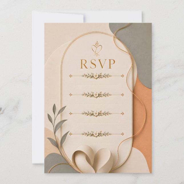 Tarjeta de respuesta para boda con Arco Elegante (Anverso)