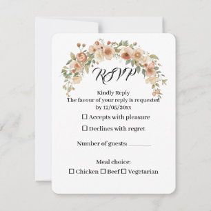 Tarjeta de Respuesta para Boda con Arco Floral Rom