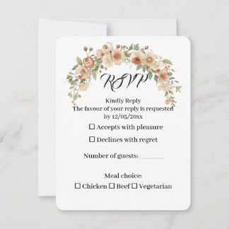 Tarjeta de Respuesta para Boda con Arco Floral Rom