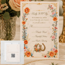 Tarjeta de respuesta para boda de caballo