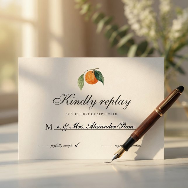 Tarjeta de respuesta para boda de Citrus | Naranja (Subido por el creador)