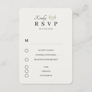 Tarjeta de respuesta para boda de destino en villa