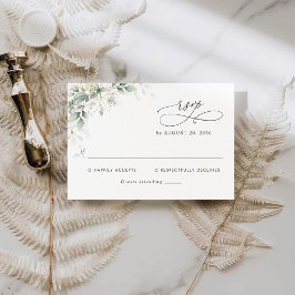 Tarjeta de Respuesta para Boda de Eucalipto Elegan
