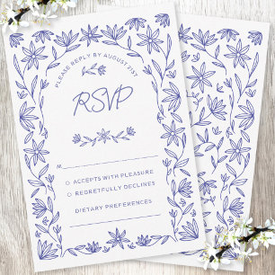 Tarjeta de Respuesta para Boda de Flor Silvestre A