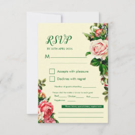 Tarjeta de Respuesta para Boda de Floral Atemporal