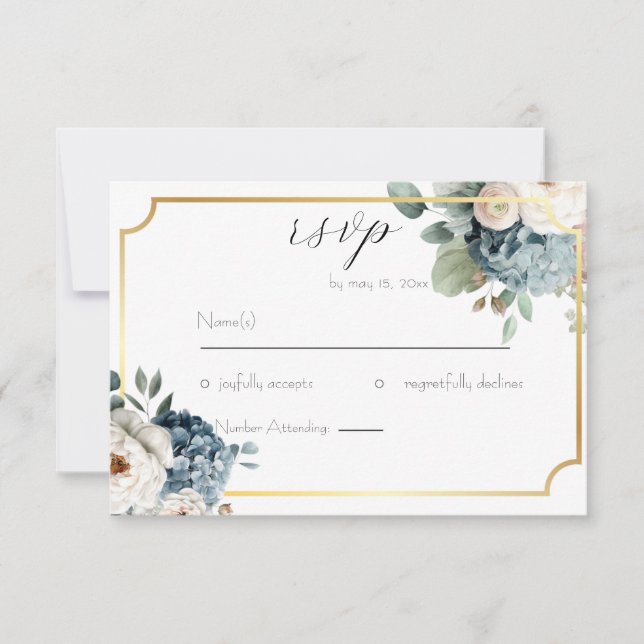 Tarjeta de Respuesta para Boda de Floral Elegante (Anverso)