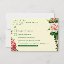 Tarjeta de Respuesta para Boda de Flores Atemporal