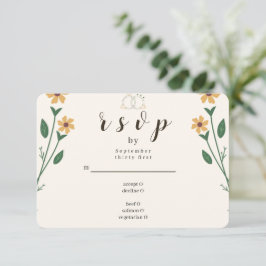 Tarjeta de respuesta para boda de flores silvestre
