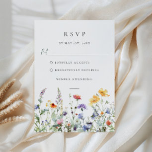 Tarjeta de respuesta para boda de flores silvestre