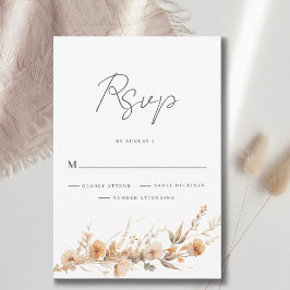 Tarjeta de respuesta para boda de flores silvestre