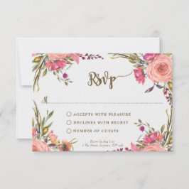 tarjeta de respuesta para boda de flores silvestre