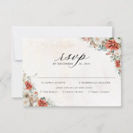 Tarjeta de respuesta para boda de invierno