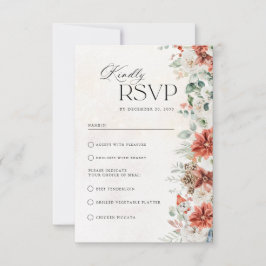 Tarjeta de respuesta para boda de invierno