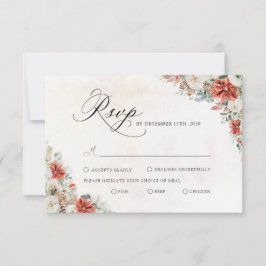 Tarjeta de respuesta para boda de invierno