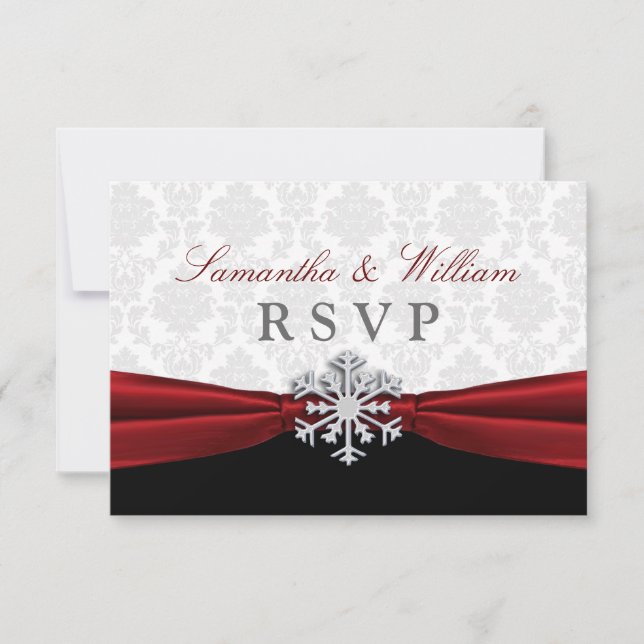 Tarjeta de respuesta para boda de invierno con cin (Anverso)