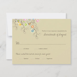 Tarjeta de Respuesta para Boda de Jardín de Flores