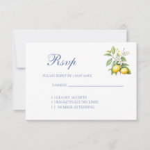 Tarjeta de respuesta para boda de limones
