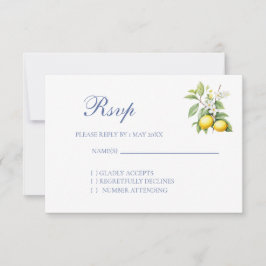 Tarjeta de respuesta para boda de limones