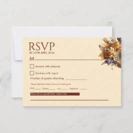 Tarjeta de Respuesta para Boda de Romance Clásico