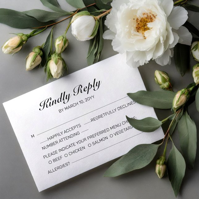 Tarjeta de respuesta para boda de romance en la pl (Subido por el creador)