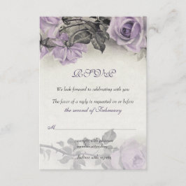 Tarjeta de Respuesta para Boda de Rosa Púrpura de 