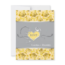 Tarjeta de respuesta para boda de rosas grises y a