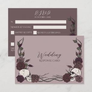 Tarjeta de respuesta para boda Dusty Mauve Calaver