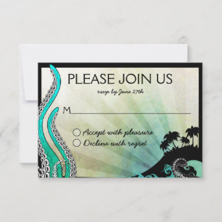 Tarjeta de respuesta para boda en destino de isla