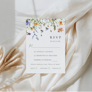 Tarjeta de respuesta para boda en jardín de flores