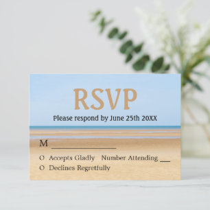 Tarjeta de respuesta para boda en la playa