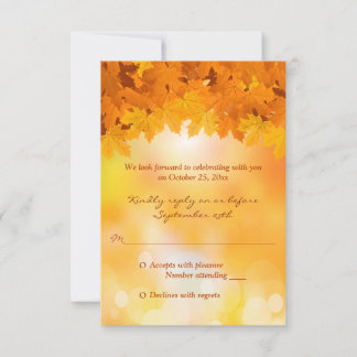 Tarjeta de Respuesta para Boda Esplendor de Otoño 