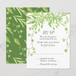 Tarjeta de Respuesta para Boda Floral de Trébol de