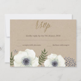 Tarjeta de Respuesta para Boda Flores de Noche de