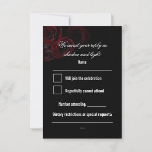 Tarjeta de respuesta para boda gótica   Romántico 