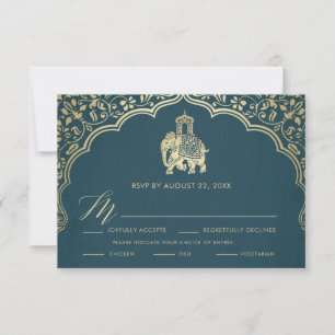 Tarjeta de respuesta para boda india, invitación b