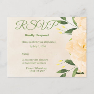 Tarjeta de respuesta para boda islámica   Invitaci