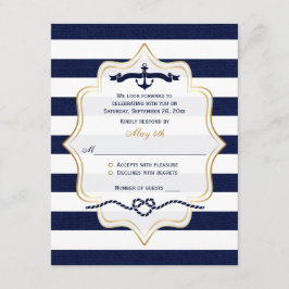 Tarjeta de respuesta para boda | Raya de arpillera