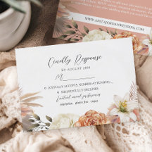 Tarjeta de respuesta para boda rústica floral melo