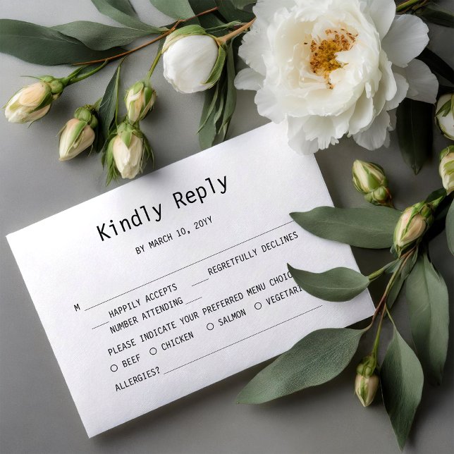 Tarjeta de Respuesta para Boda Simple y Dulce (Subido por el creador)