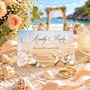 Tarjeta de respuesta para boda tropical de playa c