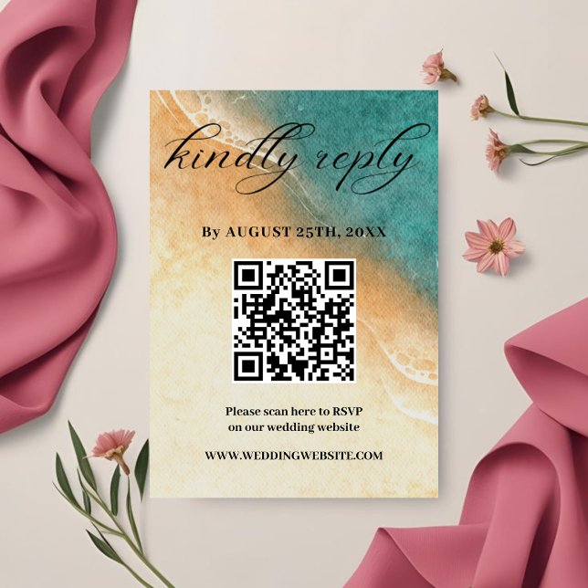 Tarjeta de respuesta para boda tropical en la cost (Subido por el creador)