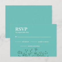Tarjeta de respuesta para boda Wildflower Verde Cl
