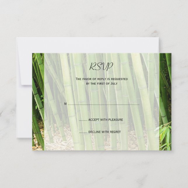 Tarjeta de respuesta para Bodas asiáticos de Bambú (Anverso)