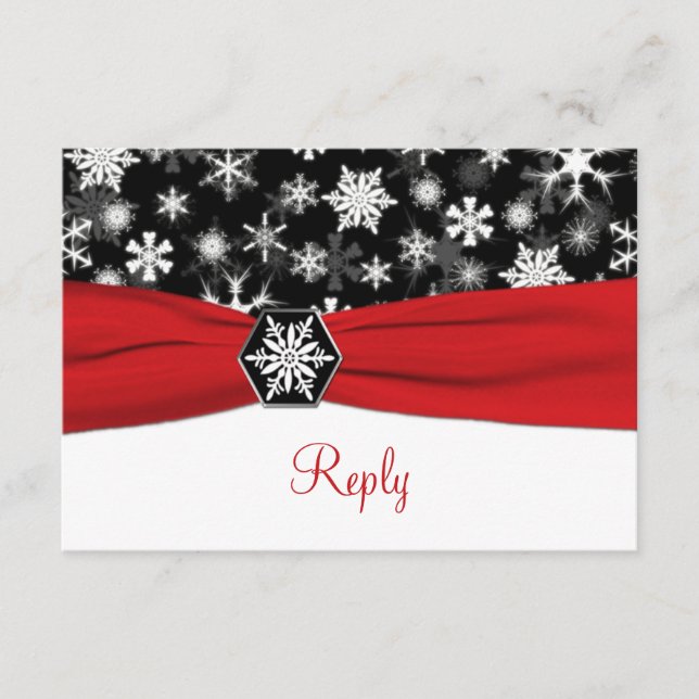 Tarjeta de respuesta para Bodas de copos de nieve  (Anverso)