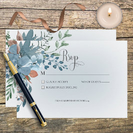Tarjeta de respuesta para Bodas de flores azules y