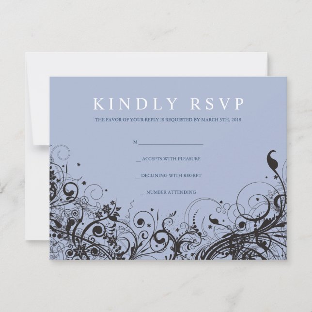 Tarjeta de respuesta para Bodas judíos SPIRAL & ST (Anverso)