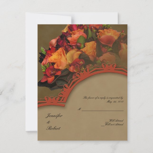 Tarjeta de respuesta para Bouquet Rose Fall (Anverso)