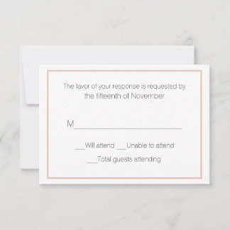 Tarjeta de respuesta para cada Boda blanco